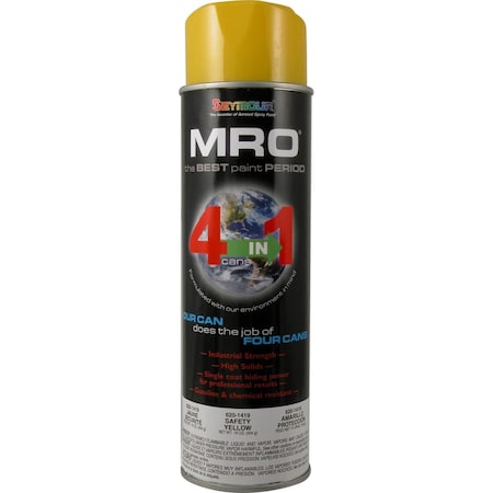 Vortex 20 oz MRO Safety Enamel High Solid Spray Paint Yellow VO3735928